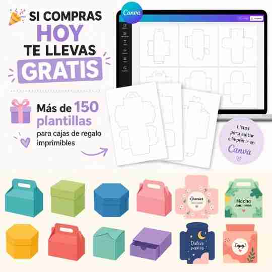 Bono gratis - 150 plantillas de cajas de regalo